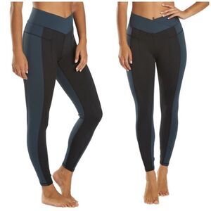 Free People Movement Rebel color block v crossover waistband Leggings small